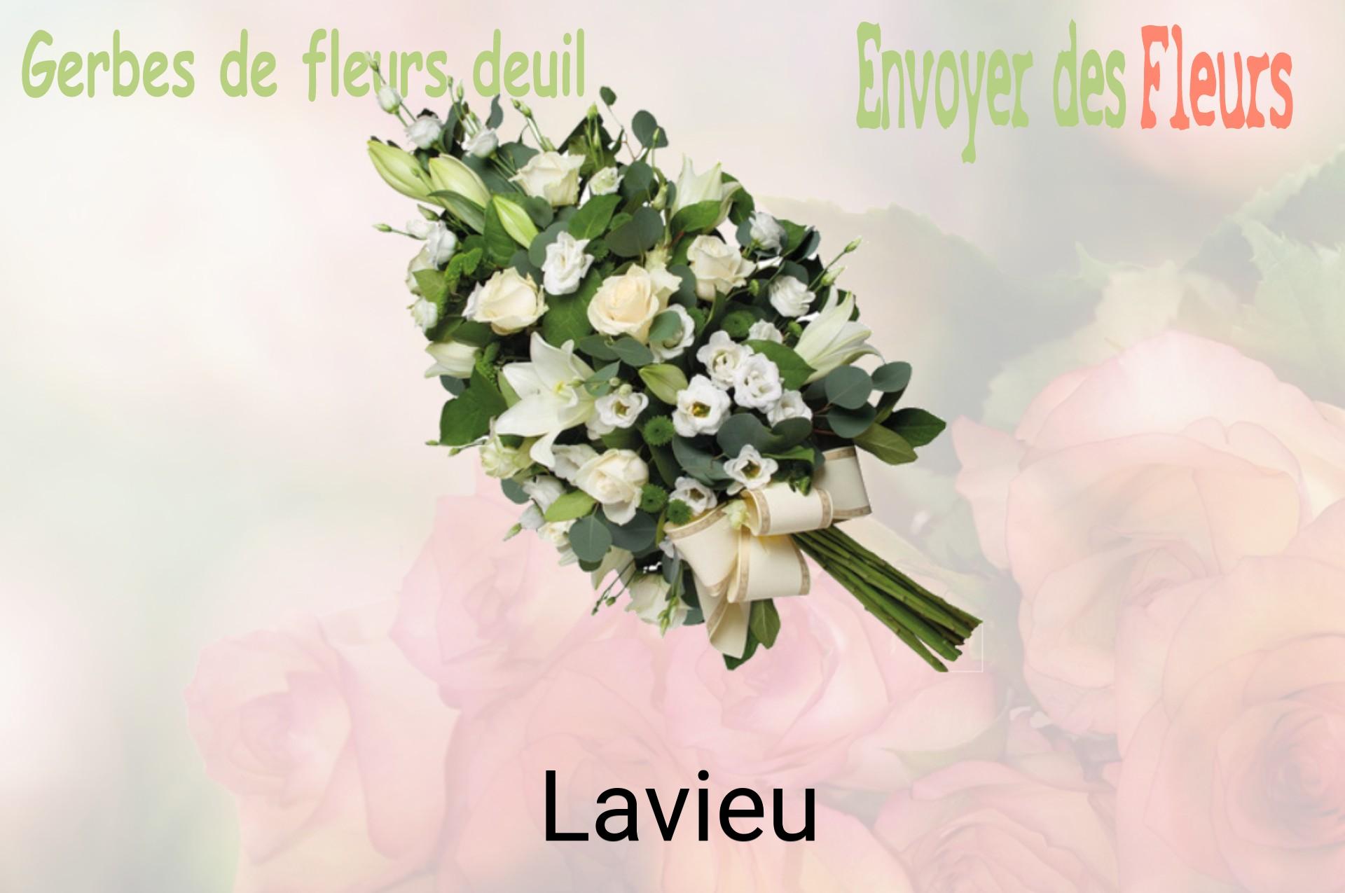 Gerbe de fleurs de deuil livrée à Lavieu